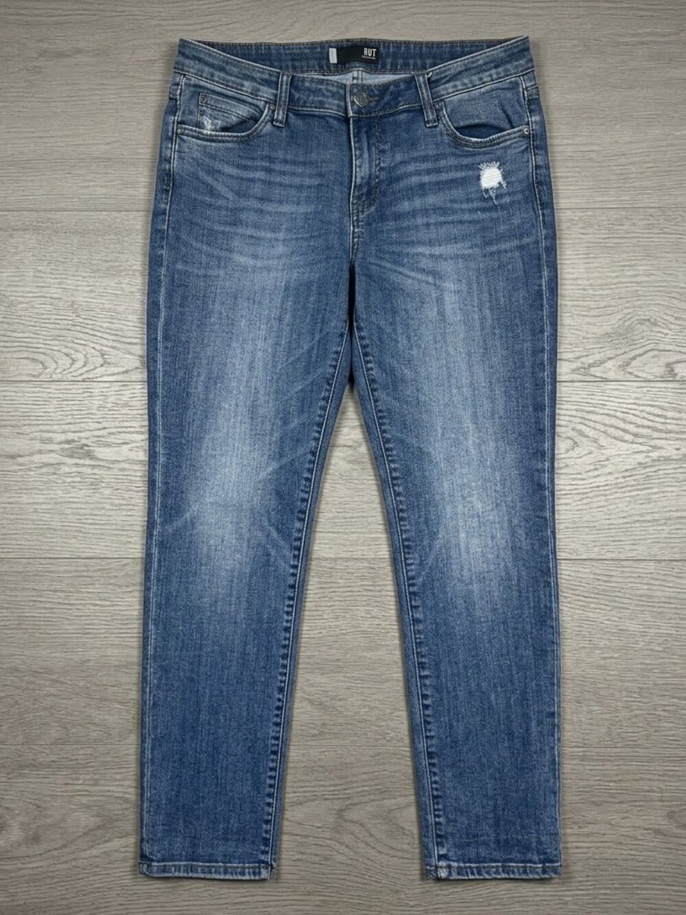 KUT from the Kloth Catherine Boyfriend Jeans Size 12 Distressed Mid-Rise KP494MR